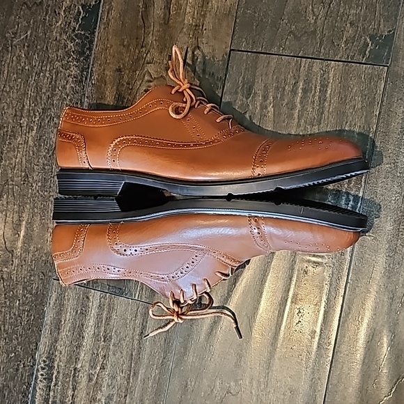 AWRSOME GLOBALWIN TAN OXFORD DRESS SHOES - Picture 10 of 12
